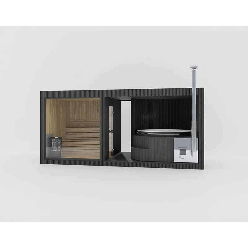 Sauna-Modul mit integriertem Hot Tub im Schnittmodell